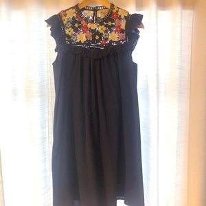 Sea New York Embroidered Navy Cotton Dress